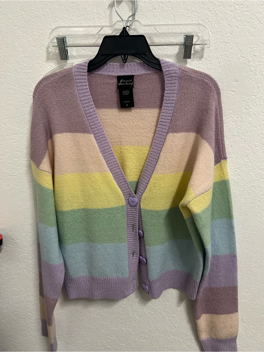 Pastel Lavender Stripe Cardigan